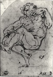 Desnudo masculino sentado de Michelangelo Buonarroti